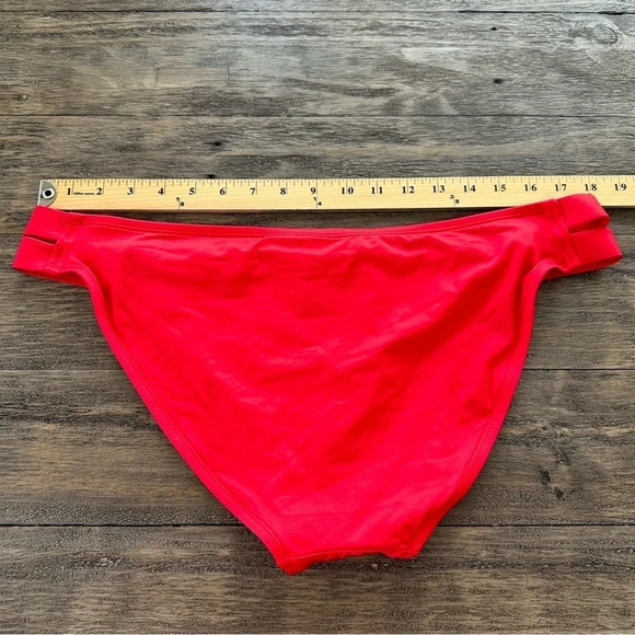 NWOT Kona Sol Womens XL Solid Red Bikini Bottoms Swimsuit Swim Strappy Sides - Picture 3 of 4